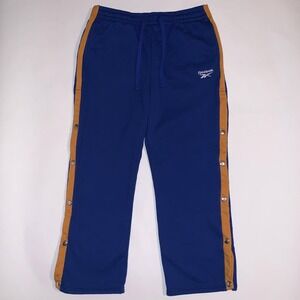 Reebok Forever 21 Mens XL Blue Snap Button Track Pants Streetwear